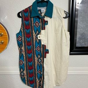 Vintage adobe rose western shirt